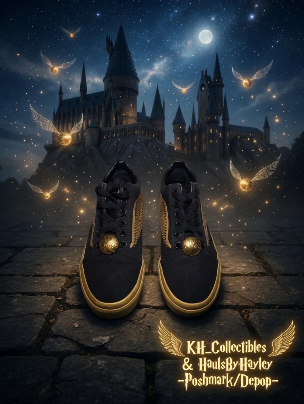 Vans x Harry Potter Old Skool "Golden Snitch" Sneakers - Women's 6 NWOT - Picture 4 of 14